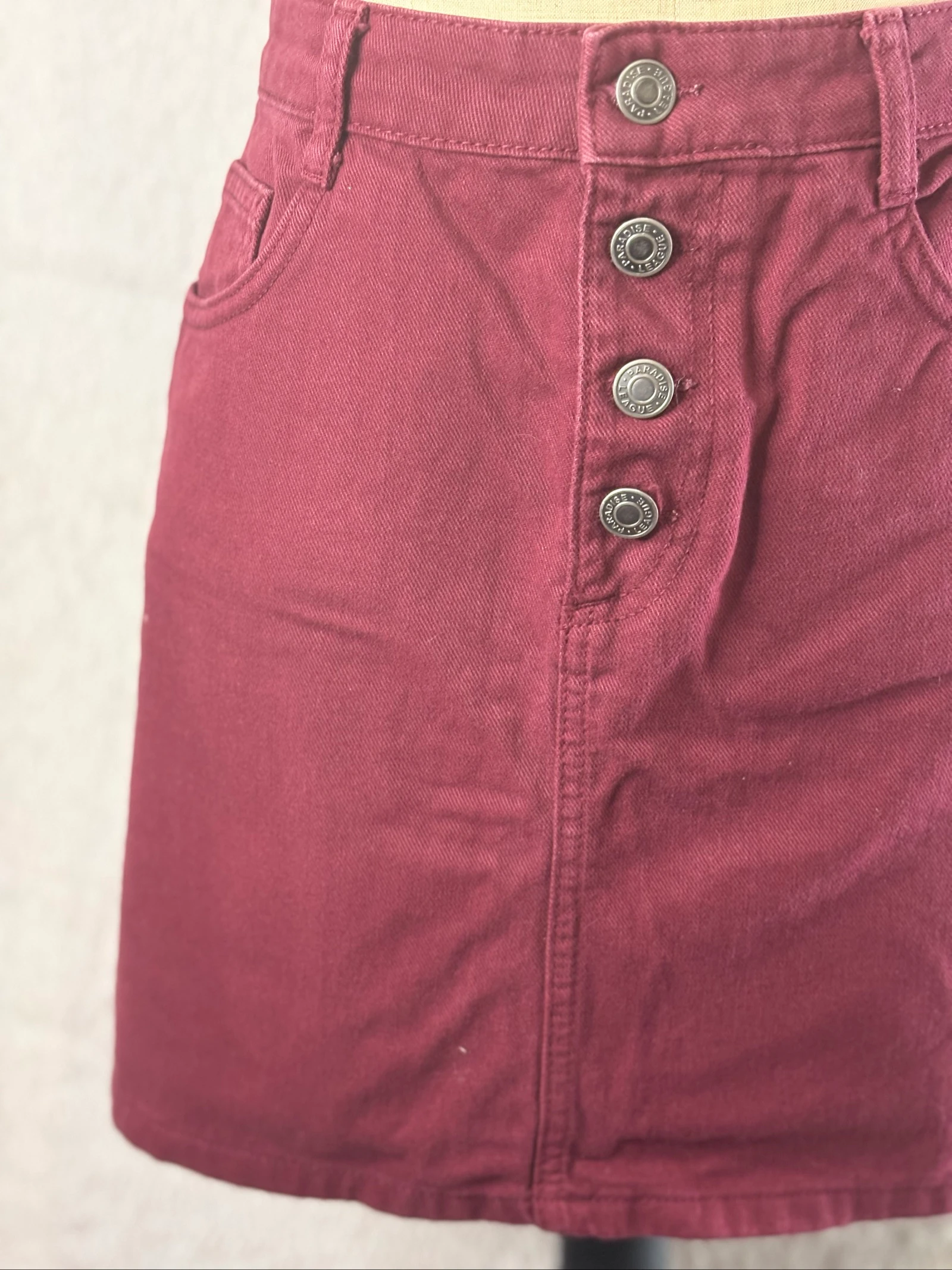 Pull&Bear burgundy denim skirt size 40 – photo 2